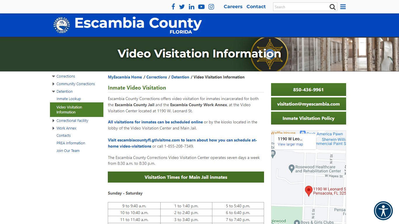 Video Visitation Information - MyEscambia.com